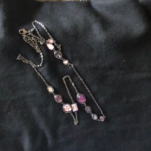 Shades of purple gunmetal necklace